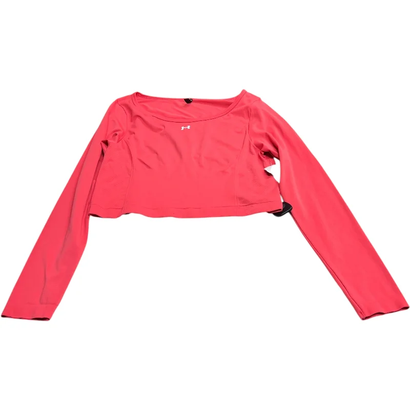 Men’s short-sleeve islet tops-Athletic Top Long Sleeve Crewneck By Under Armour In Coral, Size: Xl