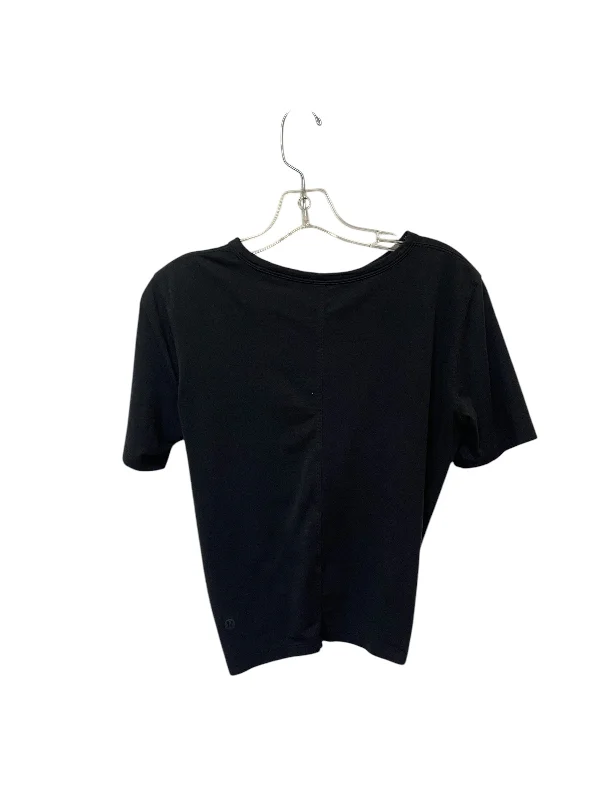 Men’s short-sleeve fen shirts-Athletic Top Short Sleeve By Lululemon In Black, Size: S