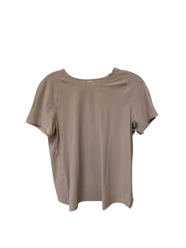 Men’s short-sleeve xylem tees-Athletic Top Short Sleeve By Lululemon In Tan, Size: M