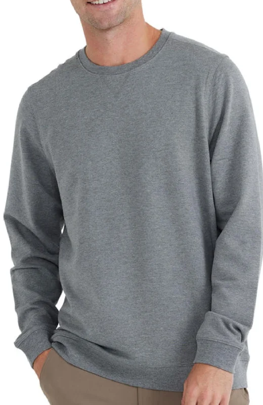 Men's wanderer sweater-Bamboo Heritage Fleece Crew In Heather Graphite