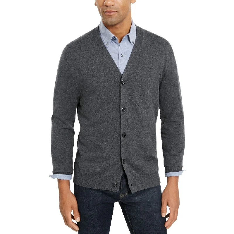 Men's tau sweater-Club Room Men's Knit V-Neck Cardigan Charcoal Size 3 Extra Large - XXX-Large