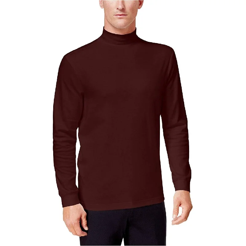 Men's carbon-neutral sweater-Club Room Men's Solid Mock-Neck Sweatshirt Sable Size 3-Extra Large - Brown - 3XL