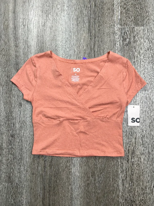 Men’s short-sleeve purl shirts-Coral Top Short Sleeve Basic So, Size M