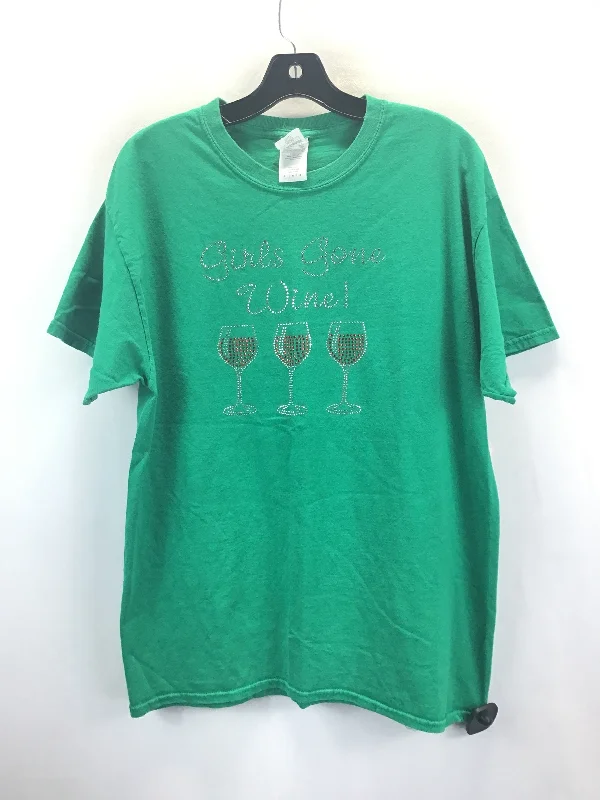 Men’s short-sleeve nix tees-Green Top Short Sleeve Basic Gildan, Size L