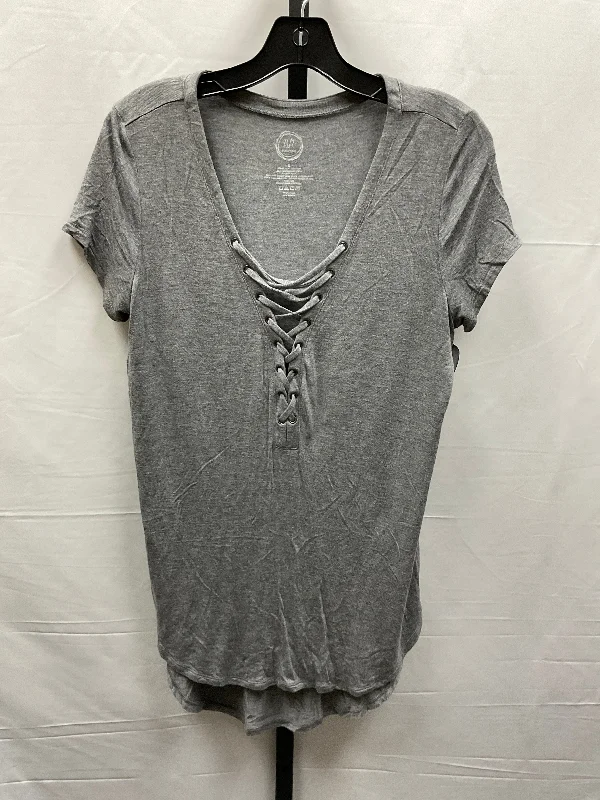 Men’s short-sleeve zephyr tees-Grey Top Short Sleeve Basic Maurices, Size S