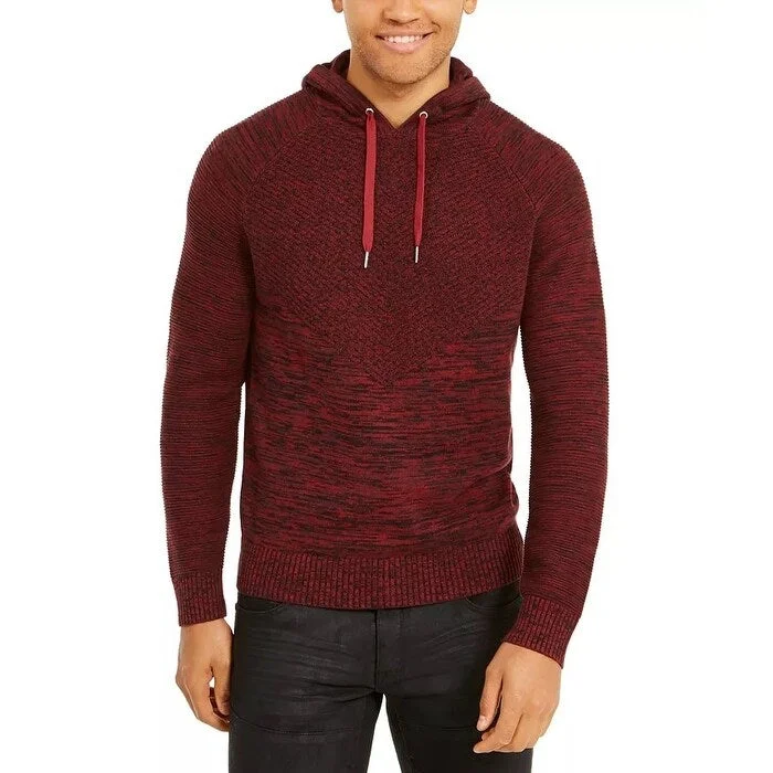 Men's lingonberry sweater-INC International Concepts Men's Hooded Raglan Sweater Black Size XS - X-Small