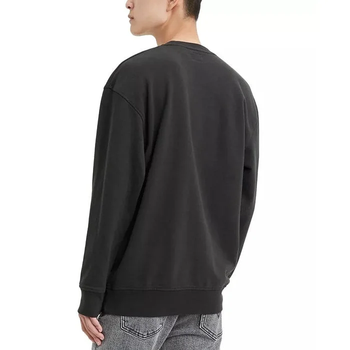 Men's carnelian sweater-Levi's Men's Limited Collection Chenille Boxtab Sweatshirt Black Size Small