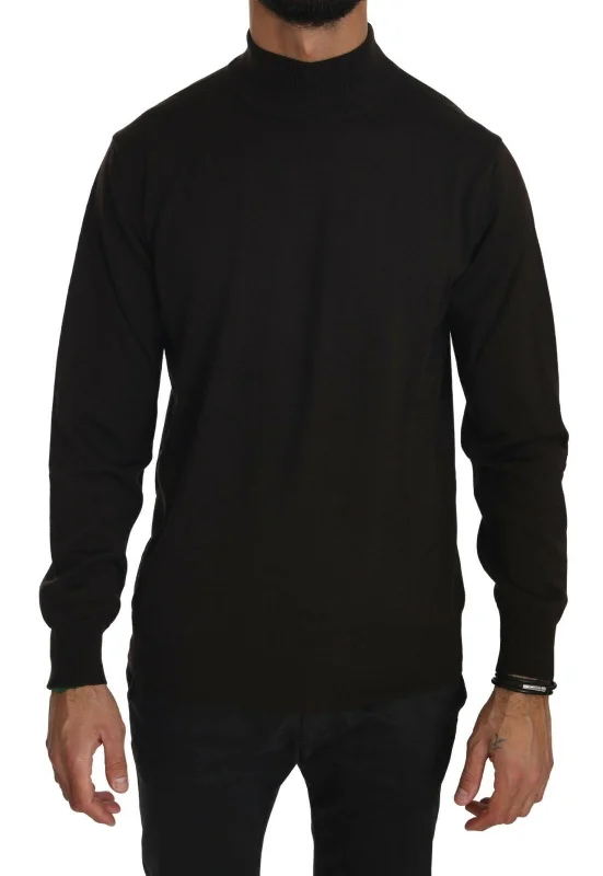 Men's bishop sleeve sweater-MILA SCHÖN  Turtle Neck Pullover Wool Men's Sweater