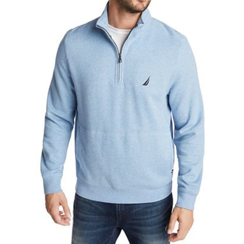 Men's brigantine sweater-Nautica Men's Classic-Fit Quarter-Zip Fleece Sweatshirt Blue Size 2 Extra Large - XX-Large