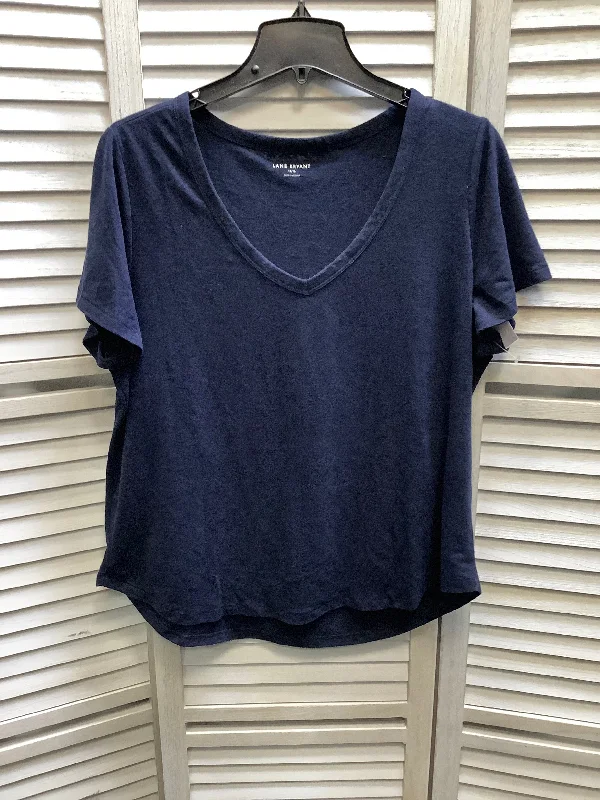 Men’s short-sleeve yore tops-Navy Top Short Sleeve Basic Lane Bryant, Size Xl