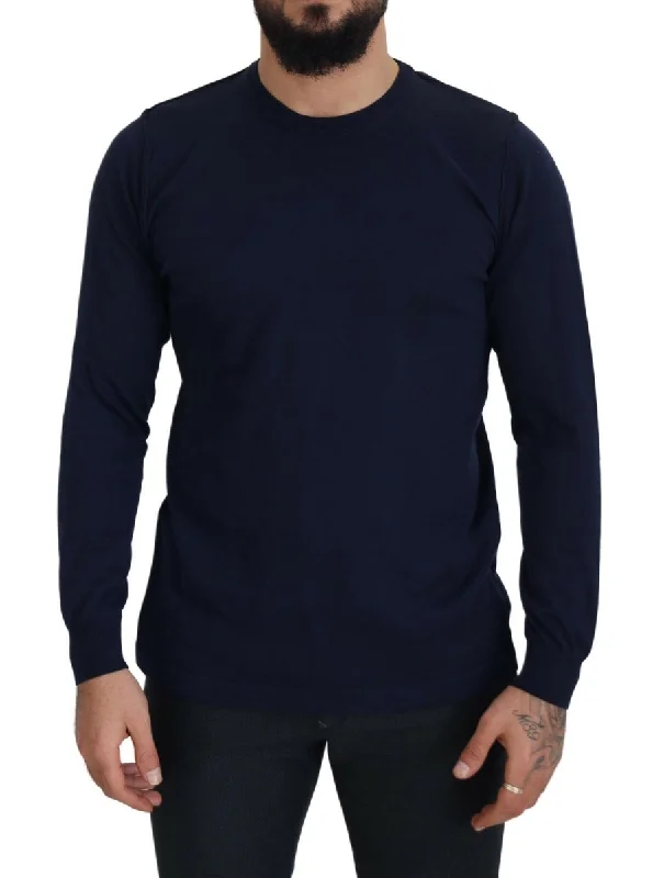 Men's rye sweater-Paolo Pecora Milano  Cotton Crewneck Pullover Men's Sweater