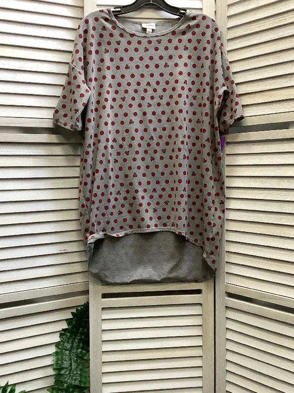 Men’s short-sleeve ash shirts-Polkadot Pattern Top Short Sleeve Basic Lularoe, Size Xs