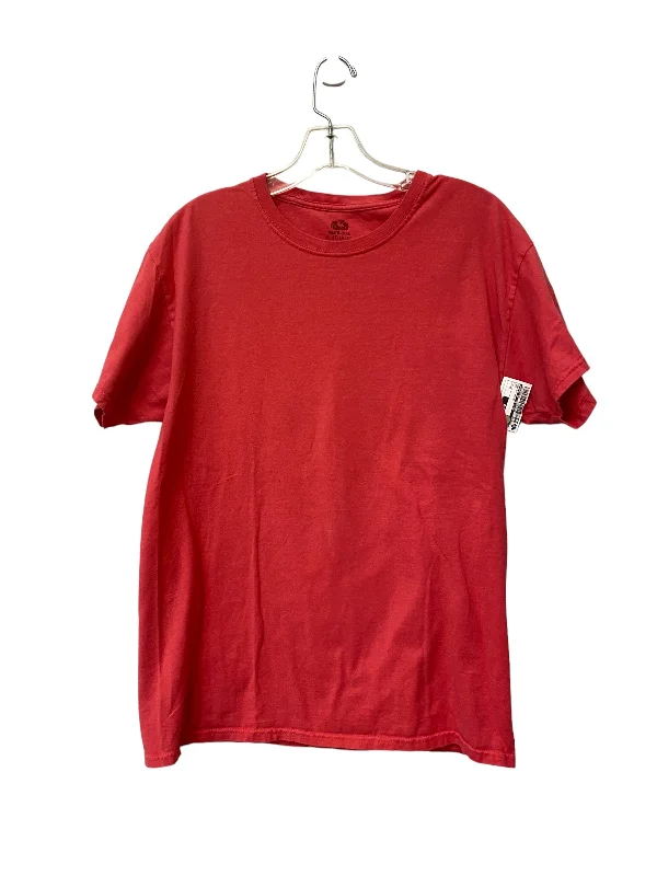 Men’s short-sleeve isthmus tops-Red Top Short Sleeve Basic Fruit Of The Loom, Size M