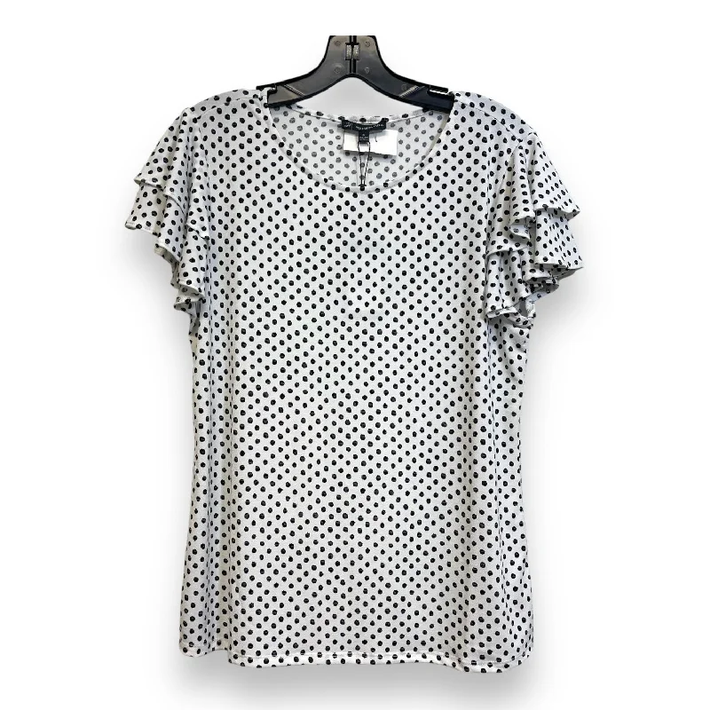 Men’s short-sleeve lagoon tops-Top Short Sleeve By Adrianna Papell In Polkadot, Size: M