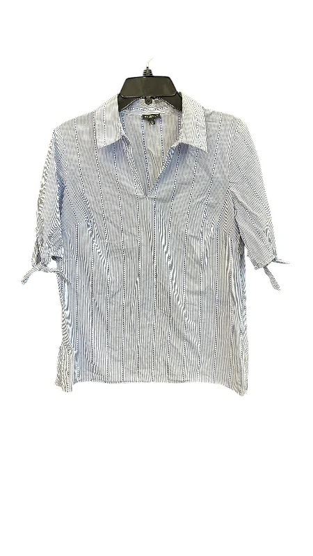 Men’s short-sleeve isle shirts-Top Short Sleeve By Talbots In Striped Pattern, Size: M