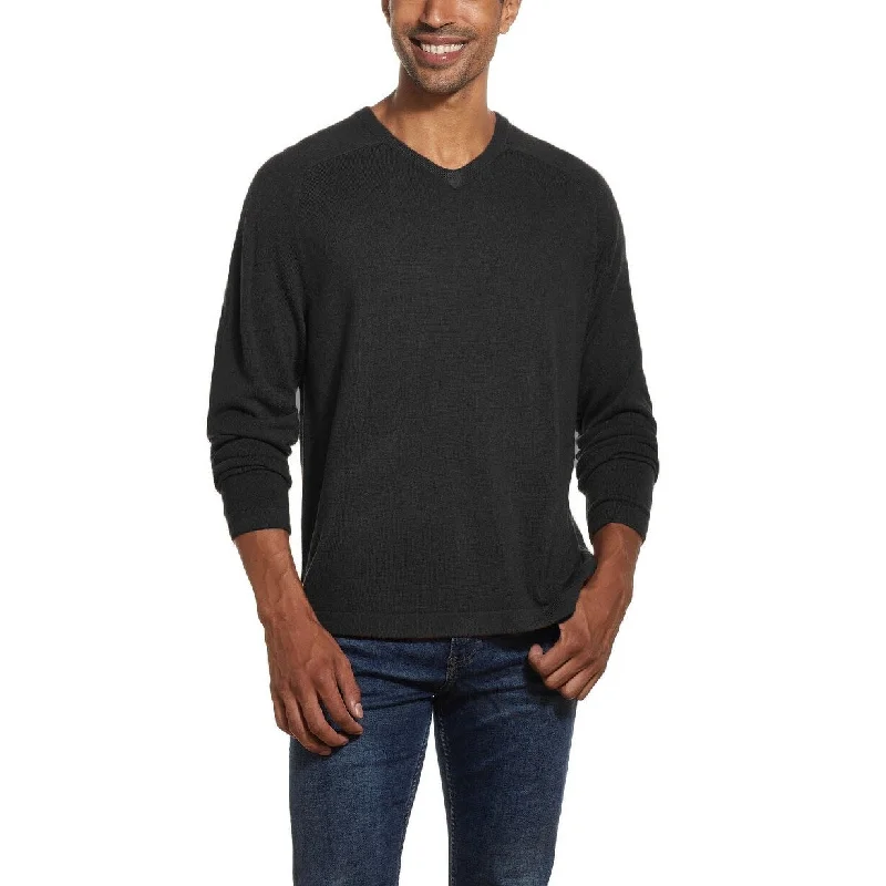 Men's wheat sweater-Weatherproof Men's Soft Touch V-Neck Sweater Black Size Small