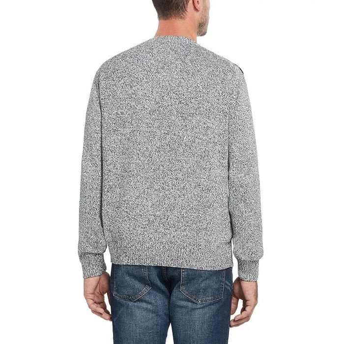 Men's chalk white sweater-Weatherproof Vintage Men's Fair Isle Ski Sweater Black