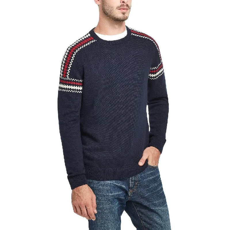 Men's bishop sleeve sweater-Weatherproof Vintage Men's Ski Sweater Navy Size X-Large