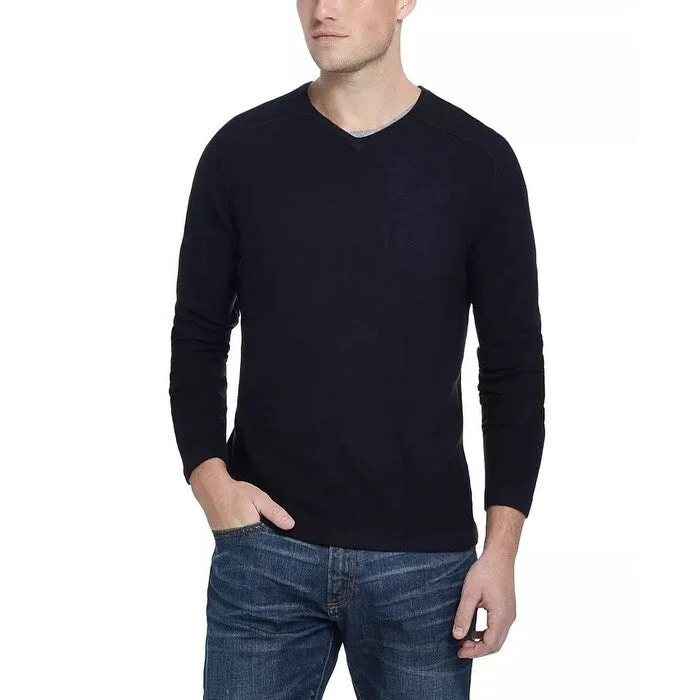 Men's lingonberry sweater-Weatherproof Vintage Men's Soft Touch V-Neck Sweater Black Size 3XL - XXX-Large