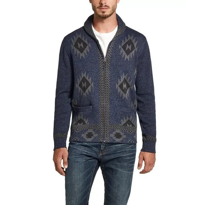 Men's khan sweater-Weatherproof Vintage Men's Western Pattern Sweater Blue Size S - Small