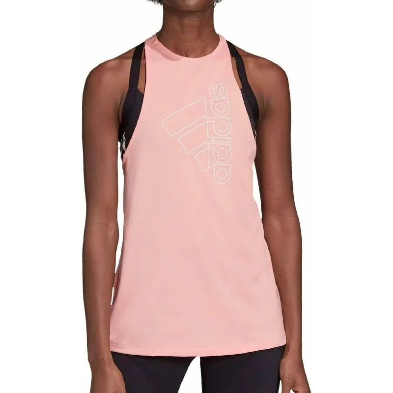 Men’s short-sleeve esker shirts-adidas Badge Of Sport Womens Training Vest Tank Top - Pink