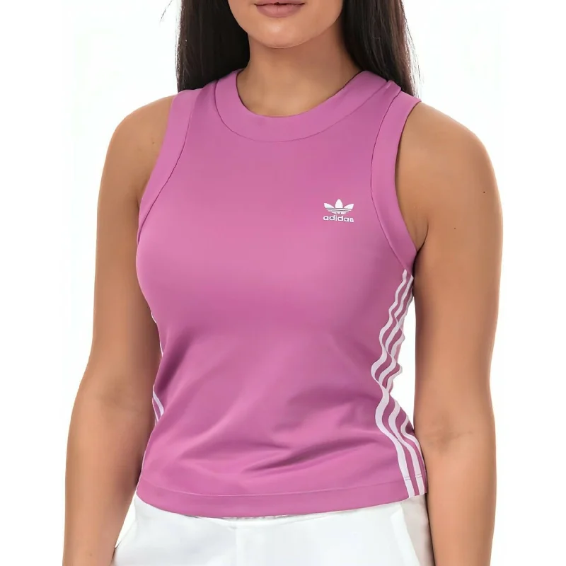 Men’s short-sleeve wold tops-adidas Originals Womens Vest Tank Top - Pink