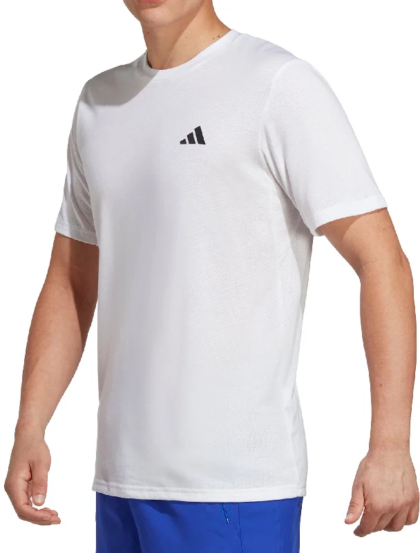 Men’s short-sleeve quip tops-adidas Train Essentials Comfort Short Sleeve Mens Training Top - White