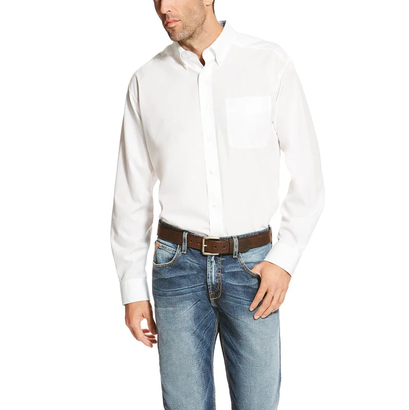 Men’s short-sleeve crag polos-'Ariat' Men's Wrinkle Free Classic Fit Button Down - White