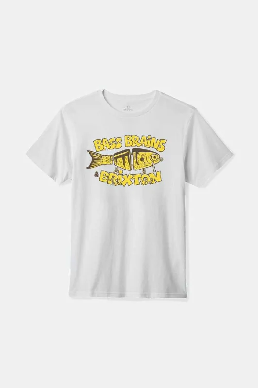 Men’s short-sleeve lode tees-Bass Brains Bait S/S Standard T-Shirt - White