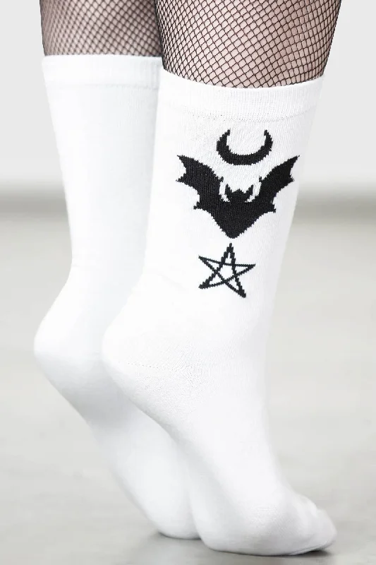 Men’s short-sleeve prong tees-Bat Magic Socks [WHITE]