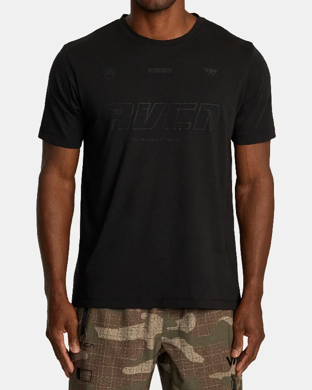 Men’s short-sleeve luff shirts-Big RVCA Club Sport Tech Tee - Black