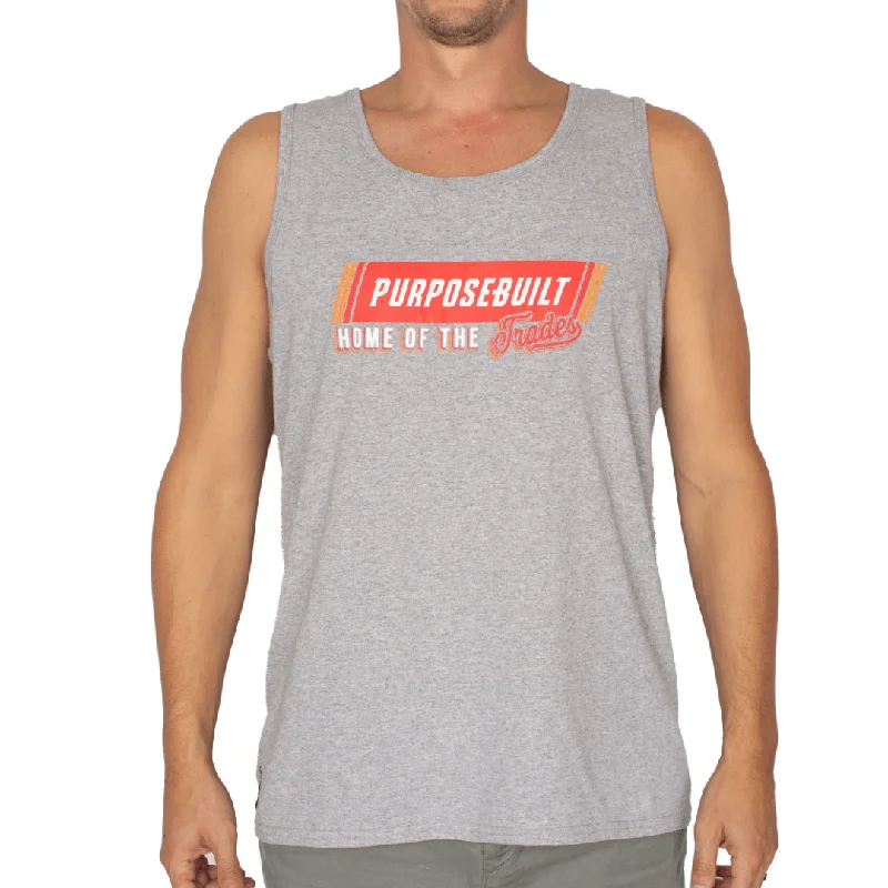 Men’s short-sleeve tarn shirts-Block Tank - Grey