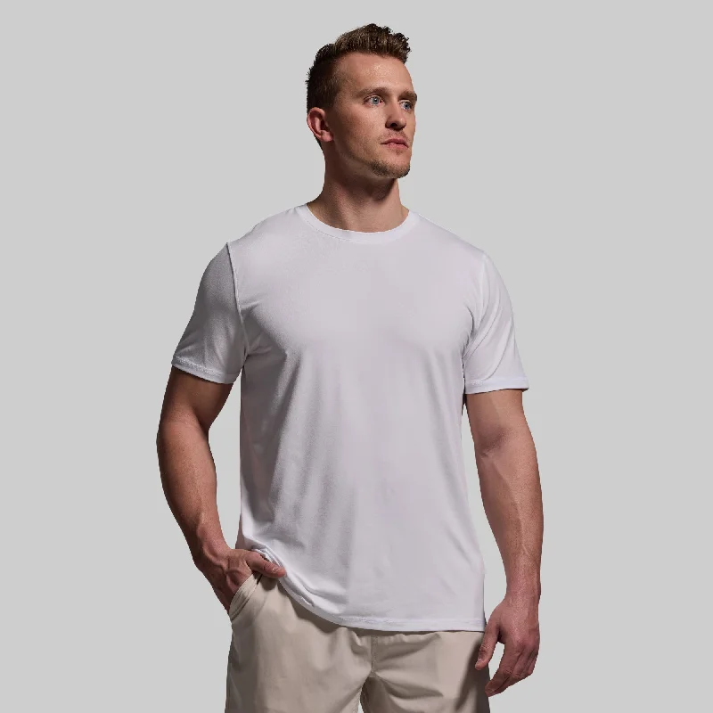 Men’s short-sleeve knap polos-BP Premium Basic Crew (White)