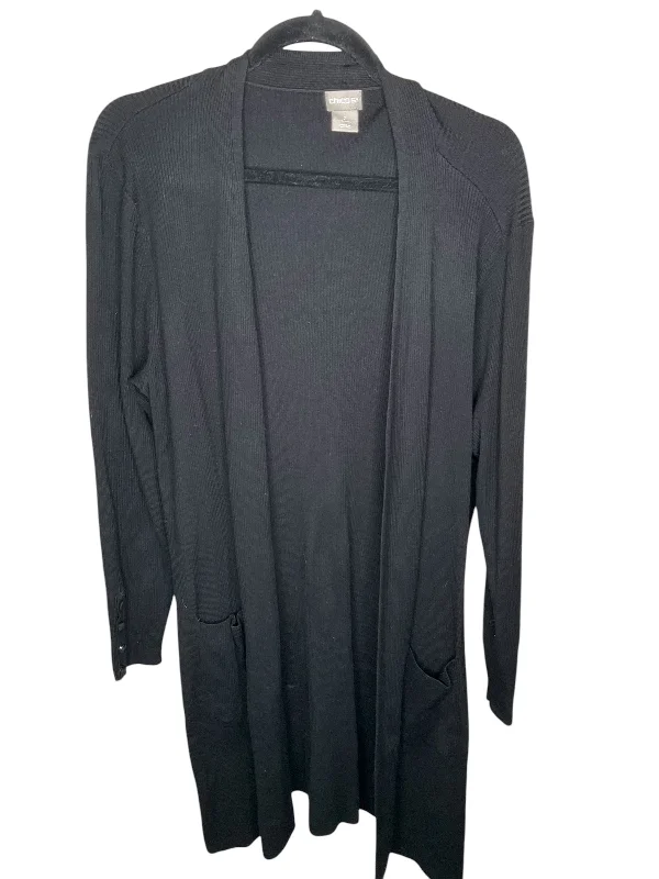 Men’s short-sleeve tarn shirts-Cardigan By Chicos In Black, Size: Xxl