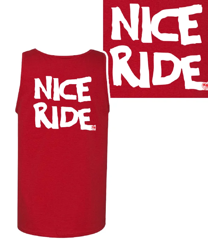 Men’s short-sleeve hock shirts-CR RIDE - Red 100% Cotton Men's Tank Top