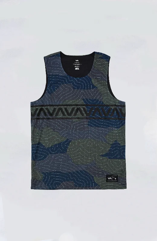 Men’s short-sleeve gully polos-RVCA - Hawaii Taro Mesh Tank