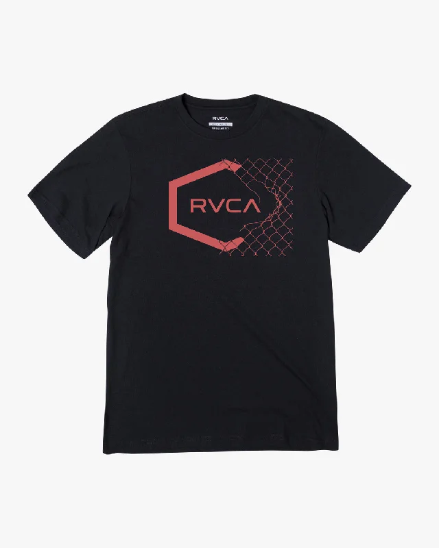 Men’s short-sleeve knap polos-Hex Fence Slub Tee - RVCA Black