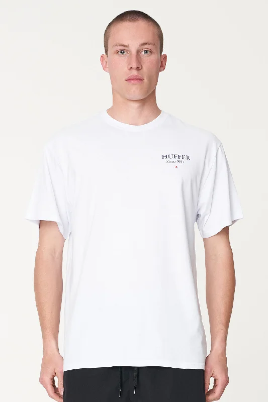 Men’s short-sleeve bane tees-Huffer Mens Sup Tee/Classe White