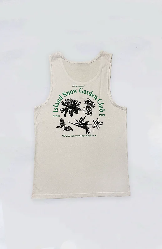 Men’s short-sleeve knoll shirts-Island Snow Hawaii - IS Garden Club Premium Heavyweight Tank Top