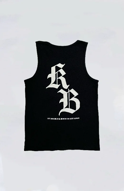 Men’s short-sleeve zenith polos-Kailua Boys - KB Black Letter Heavyweight Tank Top