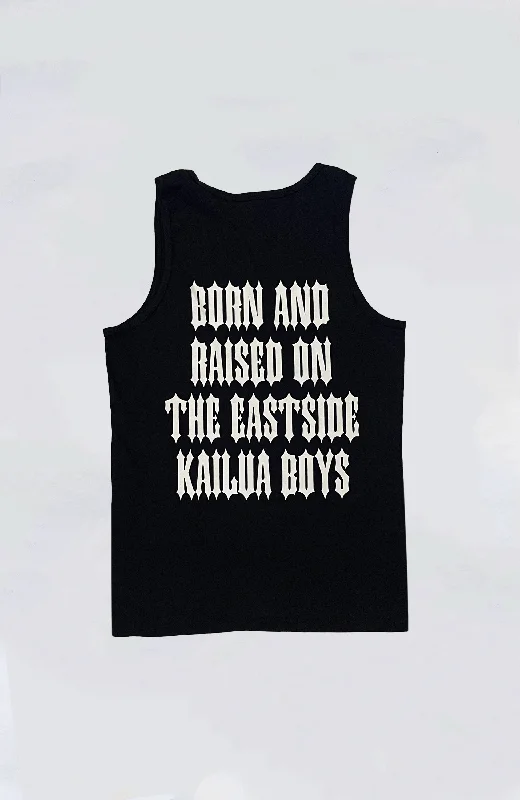 Men’s short-sleeve heather tops-Kailua Boys - KB Born & Raised Heavyweight Tank Top