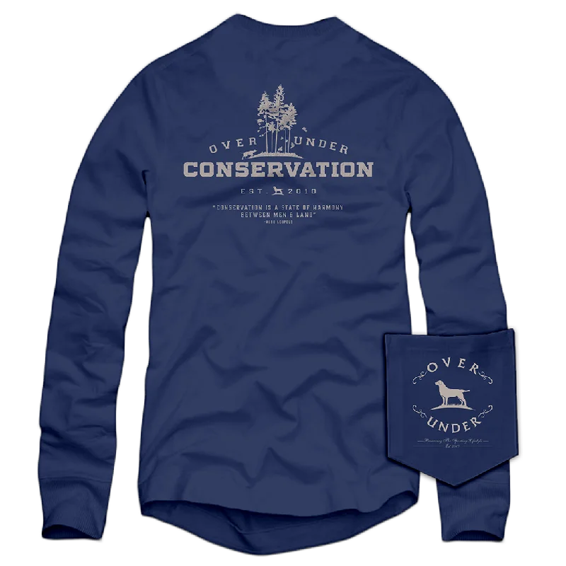 Men’s short-sleeve marsh tops-L/S Conservation T-Shirt Navy