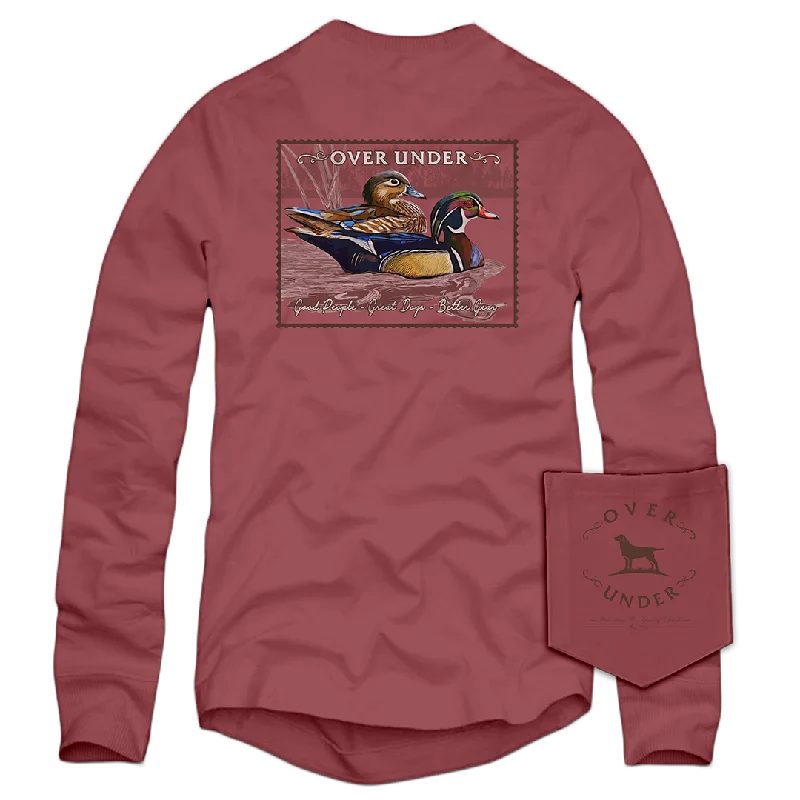 Men’s short-sleeve cairn tees-L/S Wood Duck Stamp T-Shirt Brick