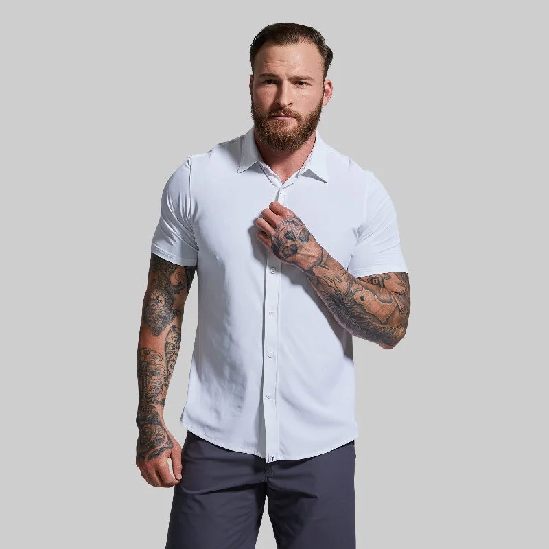 Men’s short-sleeve wick polos-Network Short Sleeve (White)