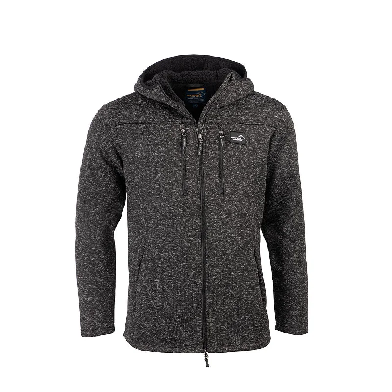 Men’s short-sleeve cliff tops-Pilefleece Hood Men (Black)