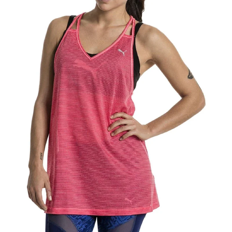 Men’s short-sleeve purl shirts-Puma Mesh It Up Womens Training Layer Vest Tank Top - Pink