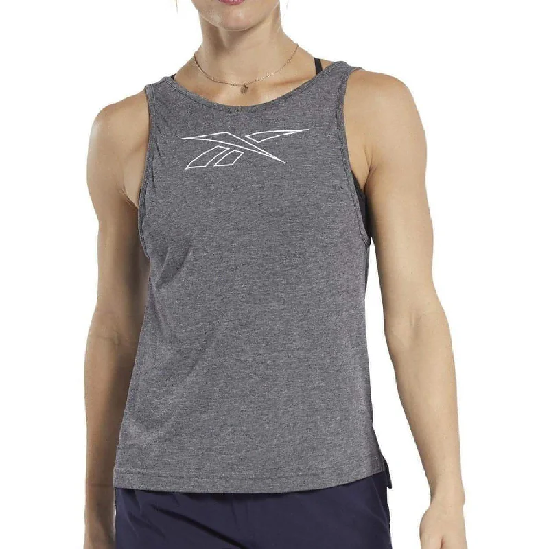 Men’s short-sleeve dell tees-Reebok ActivChill + Cotton Womens Training Vest Tank Top - Grey