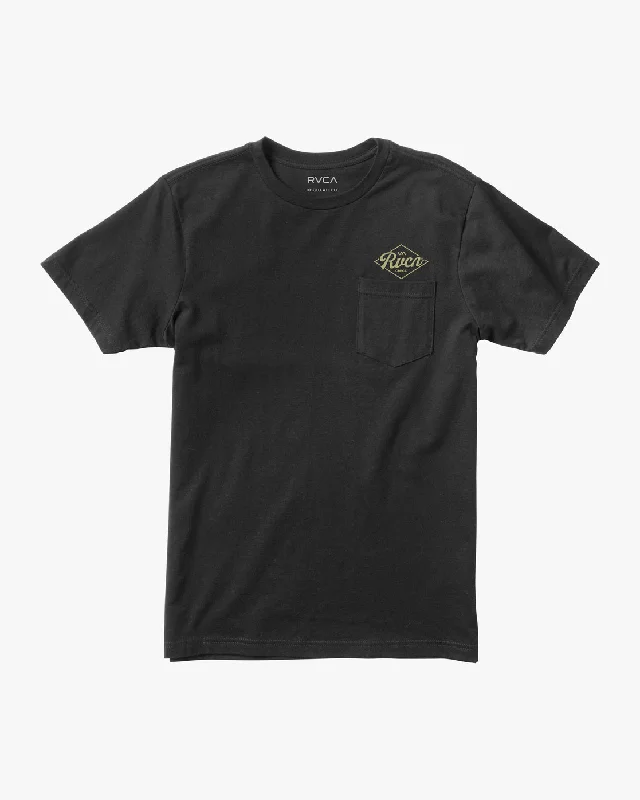 Men’s short-sleeve gash polos-RVCA Plate Tee - Black