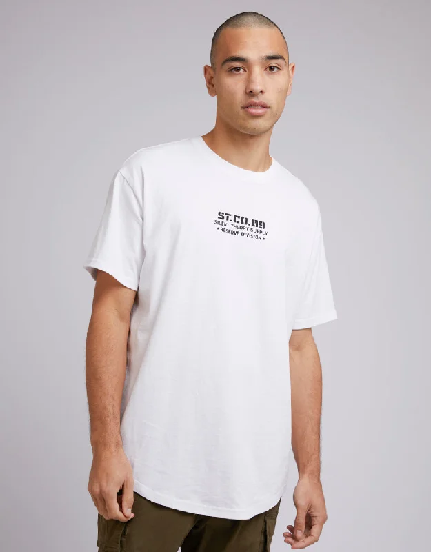 Men’s short-sleeve slope polos-Silent Theory Mens Division Tee White