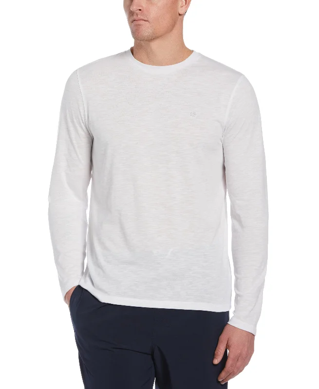 Men’s short-sleeve meadow tees-Long Sleeve Slub Crew Neck Tee